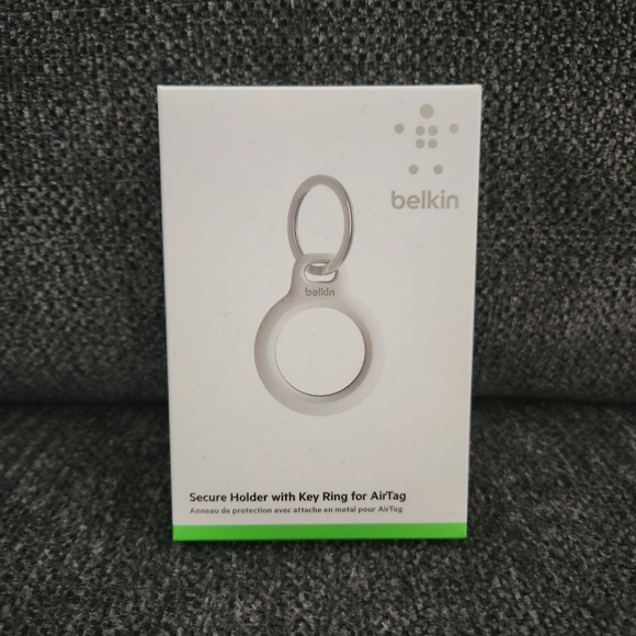 Belkin Single Secure Holder with Key Ring for AirTag White Open Face Case NEW - Picture 2 of 8